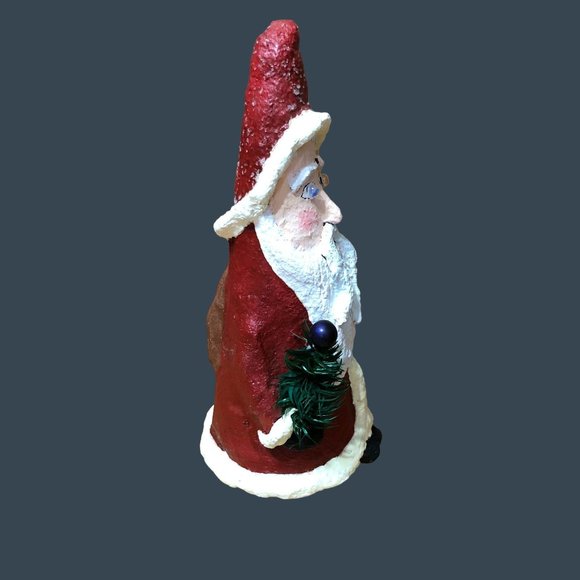 Paper Mache Santa Father Christmas Decoration Holiday Figurine 2007 R Gillum 10" - Picture 16 of 16